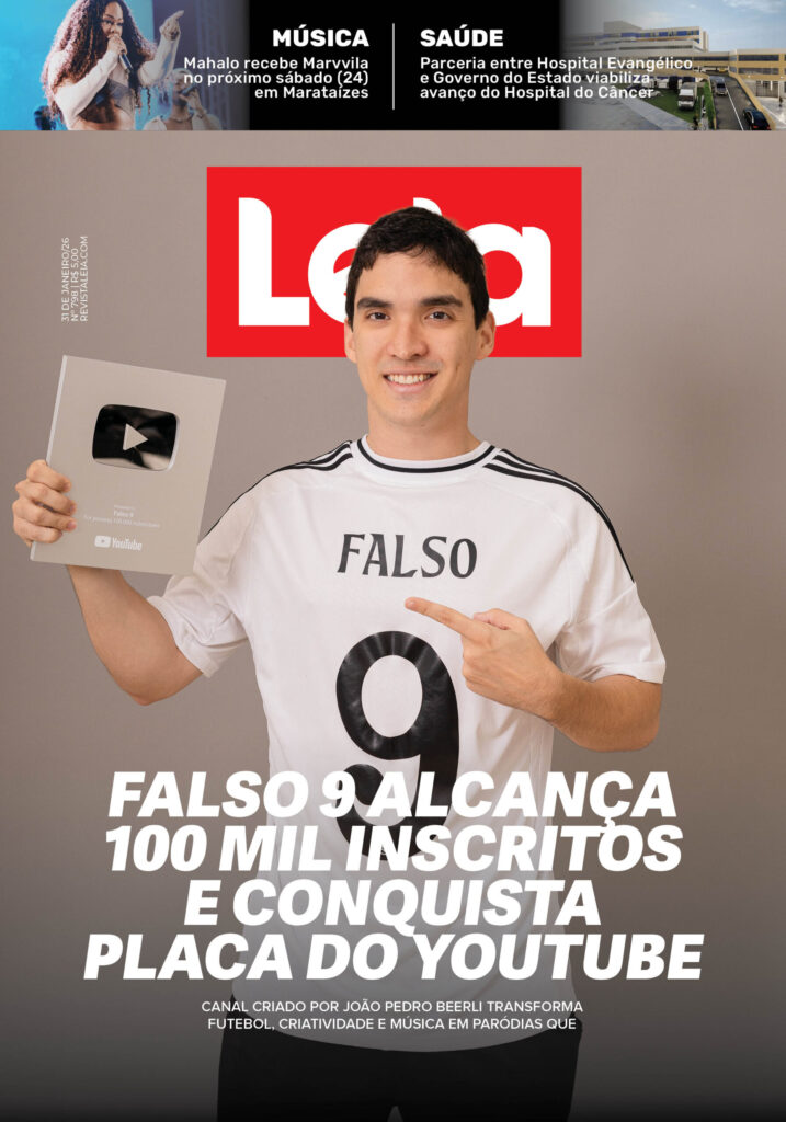 Capa da revista Leia com Joâo Pedro Beerli, criador da Falso 9 e Liga dos Criadores